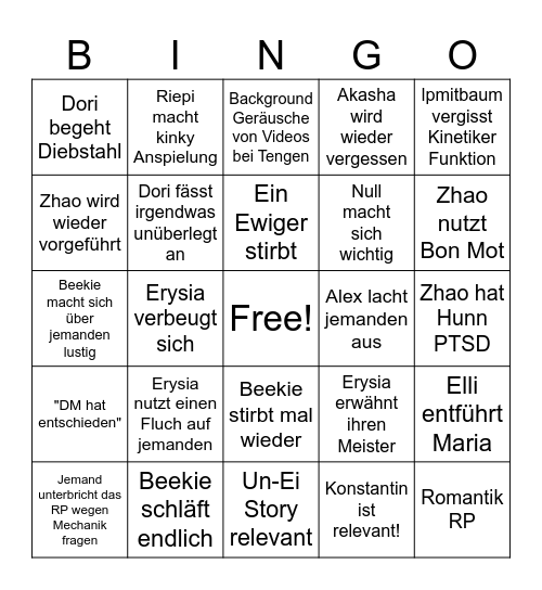 EdS: Hunn Edition 1 Bingo Card