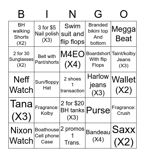 Hunger games Bingo Card