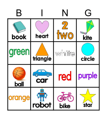 Vocabulary Bingo Card