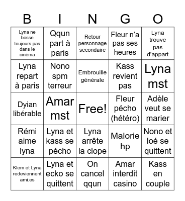 Dramas 2026 2027 Bingo Card