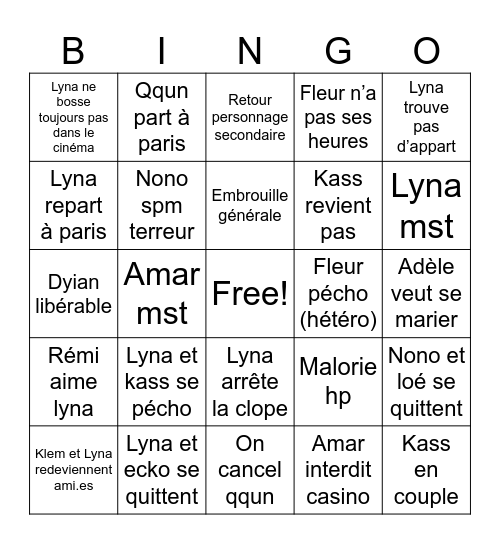 Dramas 2026 2027 Bingo Card