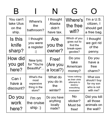 Corrington's Bingo Card