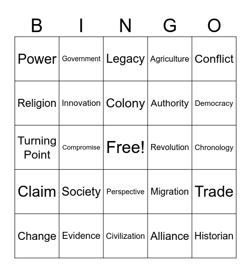 Back to School BINGO Card