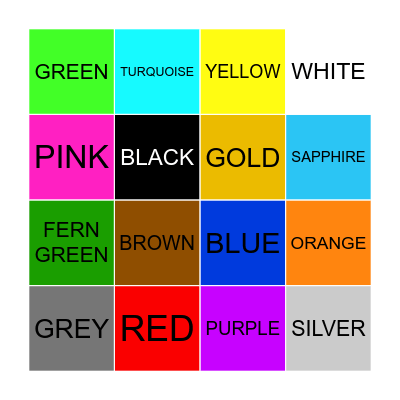 Color Bingo Card