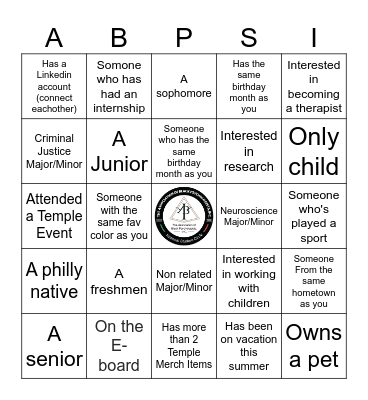 ABPsi Bingo Card