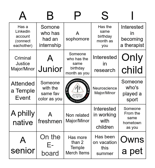 ABPsi Bingo Card