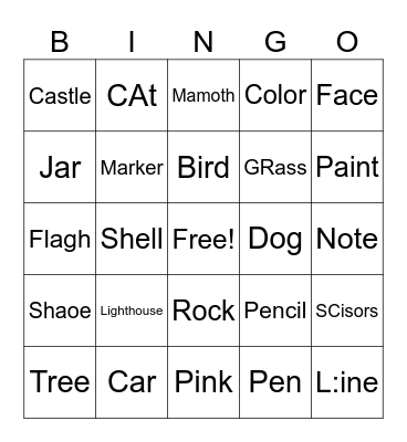 Artwork Bingo Card