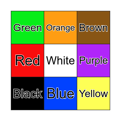 Color Bingo Card