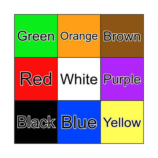 Color Bingo Card