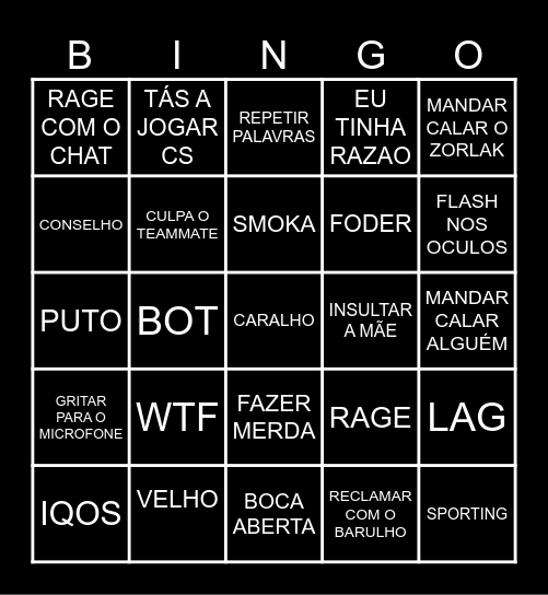 ZORLAKOKA Bingo Card