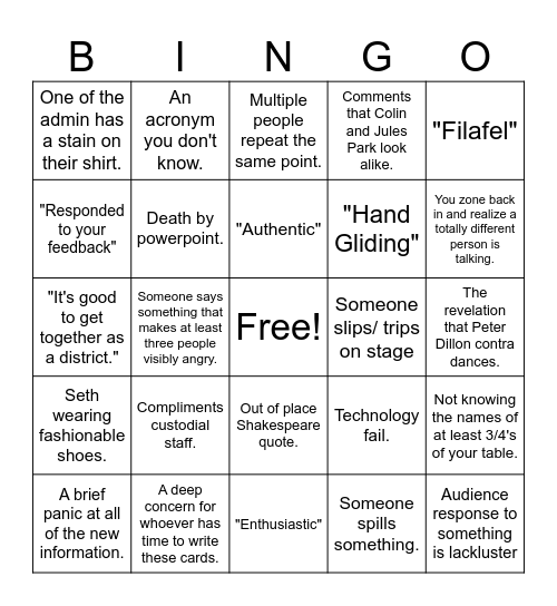 Opening Breakfast Bingo Card