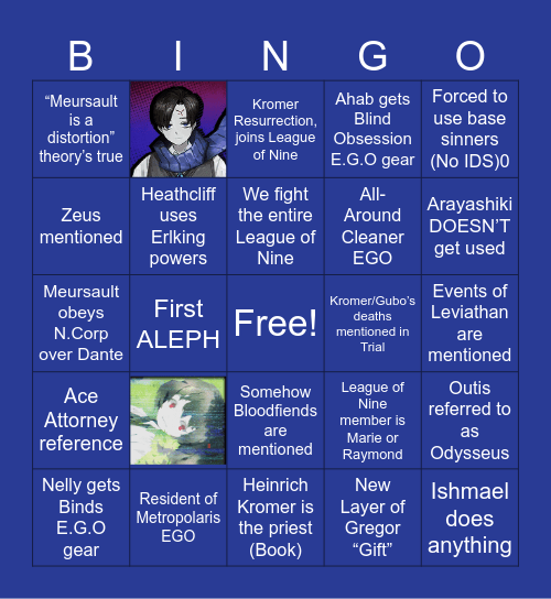 Gaze Bearing Bingo Card