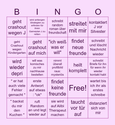 saskia bingo Card