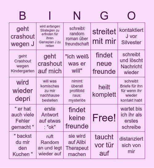 saskia bingo Card