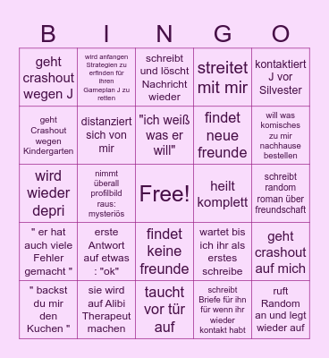 saskia bingo Card