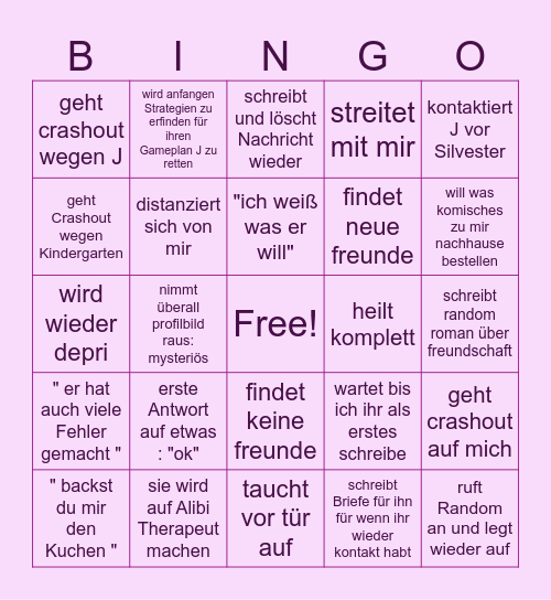 saskia bingo Card