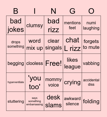 aquwa bingo Card