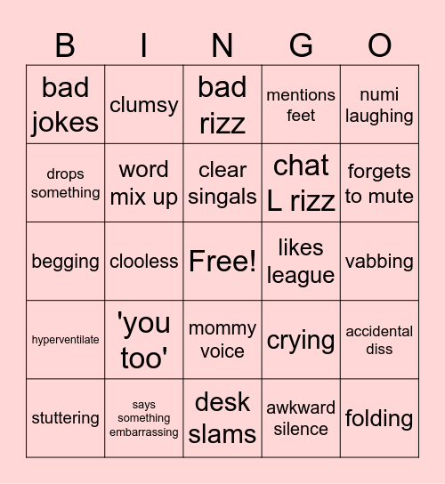 aquwa bingo Card