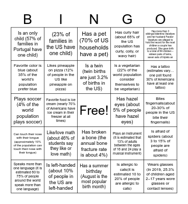 Ice Breaker Bingo Card