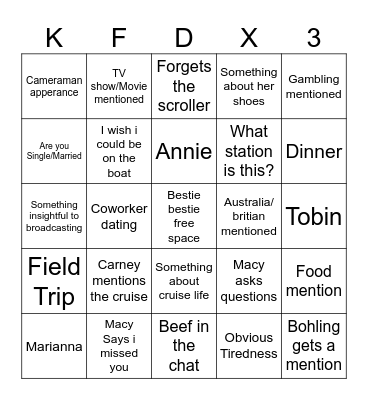 Welcome Back Bingo Card