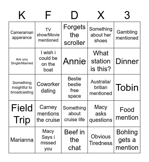 Welcome Back Bingo Card