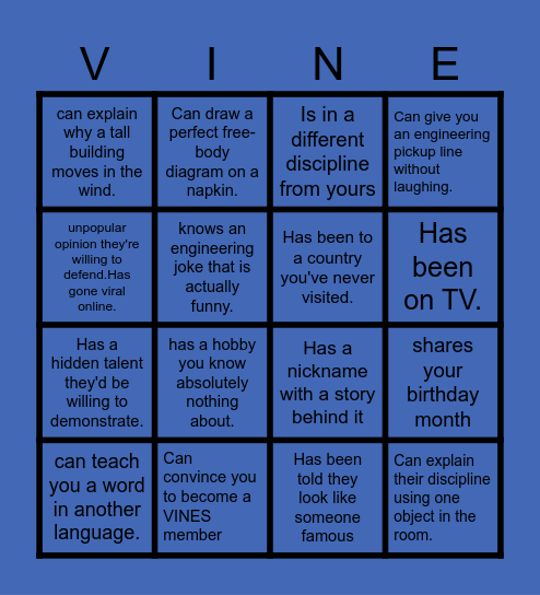 Find someone who Bingo Card