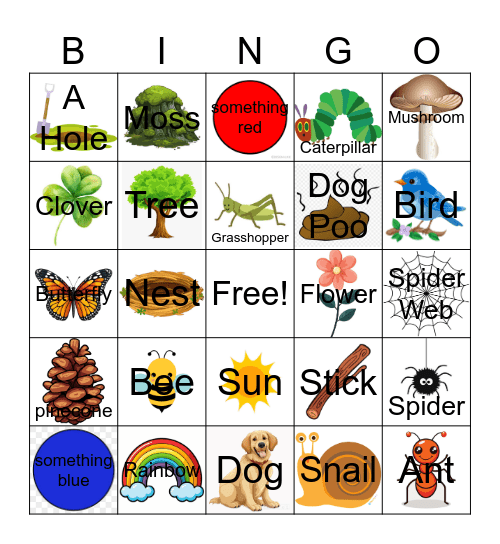 nature scavenger hunt Bingo Card