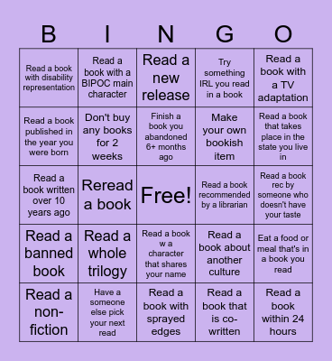 Book Bingo Level 2 Bingo Card