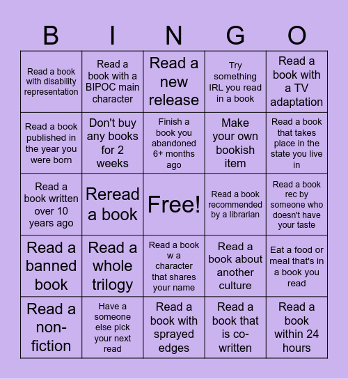 Book Bingo Level 2 Bingo Card