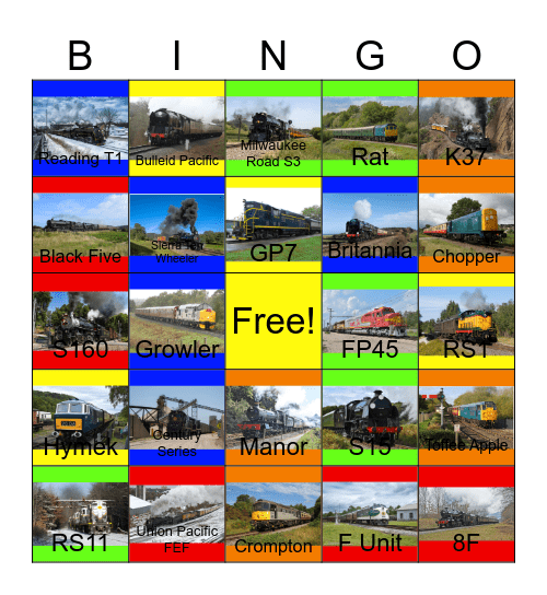 The Milwaukee Road 261 and other Mixed Traffic Locomotives that I can drive while Laurie passed away one day Bingo Card