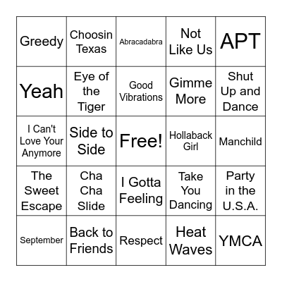 Back In Action Bash Singo Bingo Card