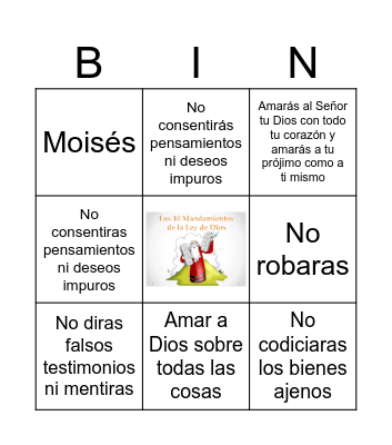 Bingo de los Mandamientos Bingo Card