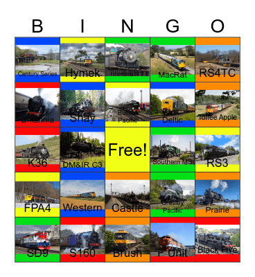 The Tennessee Valley Railroad Museum and other Dinner Trains that I can ride with PWP besides the Niabi Zoo one day Bingo Card