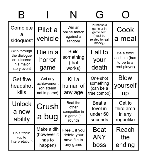 Multi Game Bingo Card
