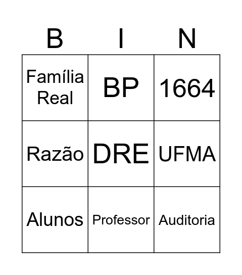 Contabilidade Bingo Card