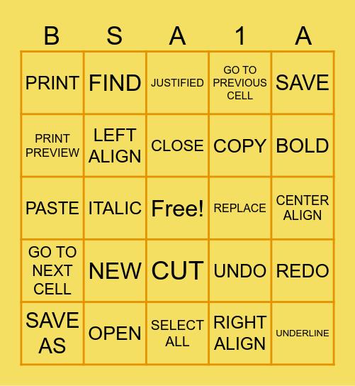 GROUP 2 - APPLICATION OF MS WORD Bingo Card
