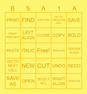 GROUP 2 - APPLICATION OF MS WORD Bingo Card