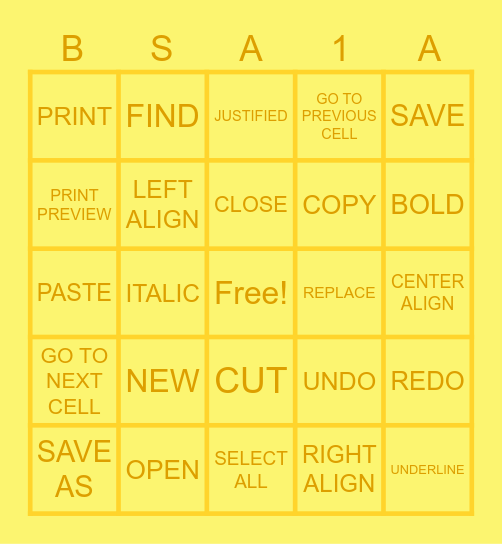 GROUP 2 - APPLICATION OF MS WORD Bingo Card