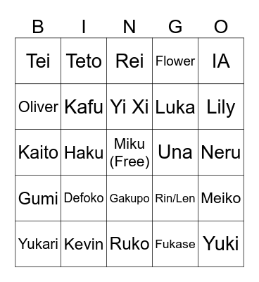 FanExpo Canada 2026 Vocaloid Cosplayer Bingo! Bingo Card
