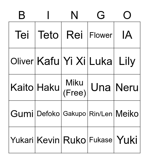 FanExpo Canada 2026 Vocaloid Cosplayer Bingo! Bingo Card