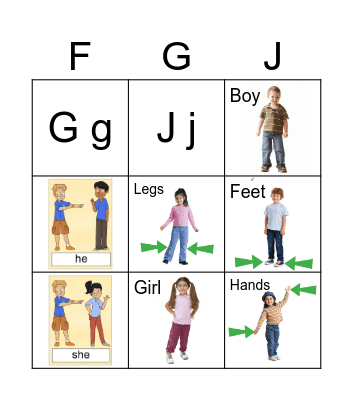 Body vocabulary - Unit 3 Bingo Card