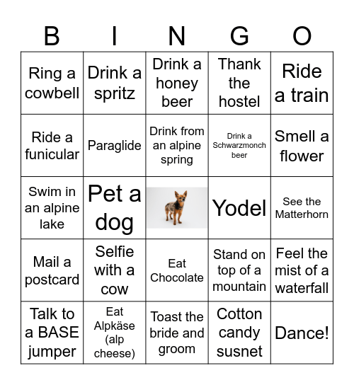 Swiss Bingo! Bingo Card