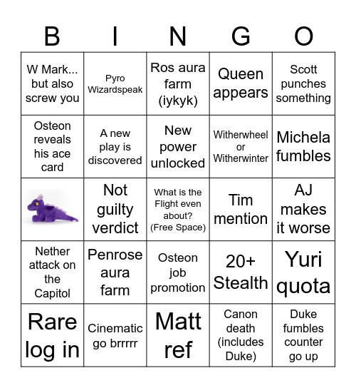 Flight SMP Trial Bingo Card