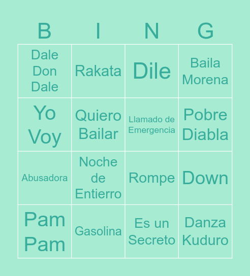 BINGO MUSICAL Bingo Card