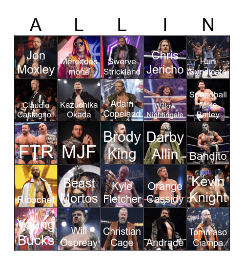 AEW ALL IN Bingo Card
