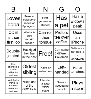 Icebreaker BINGO Card