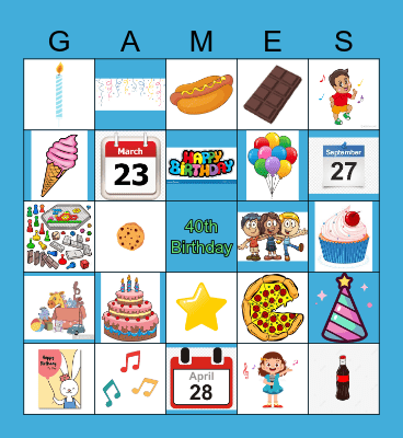 Margret's Birthday Bingo Card
