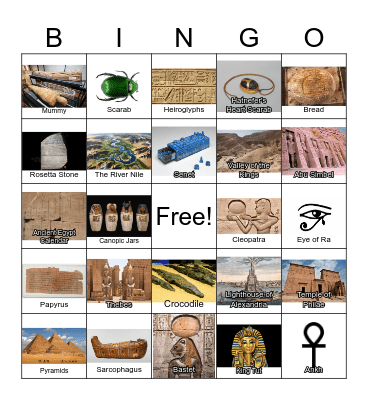 Ancient Egypt Bingo Card