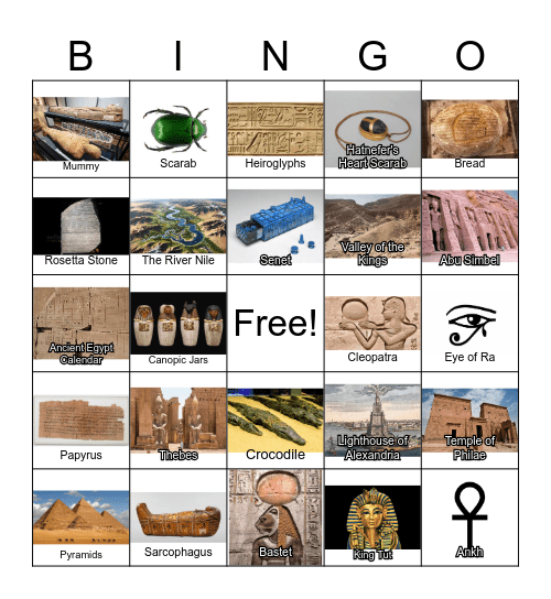 Ancient Egypt Bingo Card