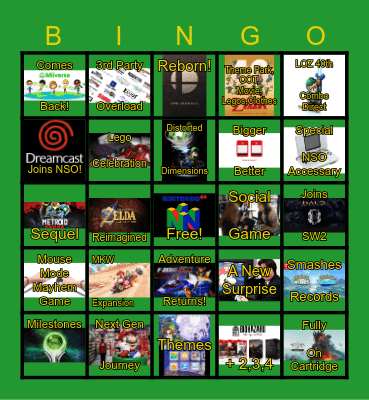 Switch 2 Year Two Bingo Card